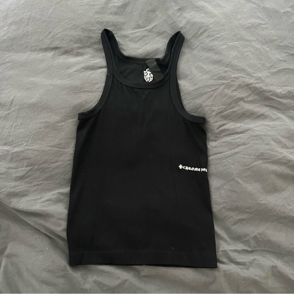 sold on depop⚔️ chrome hearts ribbed tank top small black ⚔️